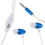 3.5mm Blue Bullet Headset for HTC EVO View 4G Flyer/ Status/ Wildfire S