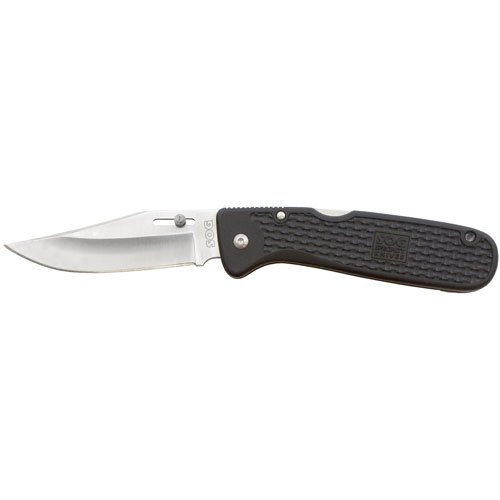 SOG Specialty Knives & Tools AC20-CP AutoClip Knife with Straight Edge Folding 3.5-Inch Steel Blade and Black GRN Handle, Satin Finish SOG Specialty Knives & Tools AC20-CP AutoClip Knife with Straight Edge Folding 3.5-Inch Steel Blade and Black GRN Handle, Satin Finish Hunting Knives
