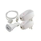 Skque Apple Ipod Touch 3G 2G 1G / Nano 5G 4G Chromatic 3G 2G 1G / Classic 160GB 120GB 80GB / Iphone 3G S USB Data Cable + USB Car Charger + USB Wall Charger Lot x 2 Bundle Kit Set