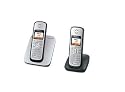 Siemens Gigaset C380 Duo ECO schnurloses DECT Telefon mit beleuchtetem Farbdisplay und zusätzlichem Mobilteil inkl. Ladeschale, titanium