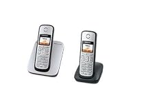 Siemens Gigaset C380 Duo ECO schnurloses DECT Telefon mit beleuchtetem Farbdisplay und zus&auml;tzlichem Mobilteil inkl. Ladeschale, titanium