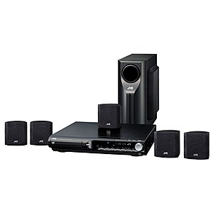 JVC TH-S11 MP3 / JPEG Playable Stylish 205 Watt Home Theater System, with Progressive Scan AM/FM DVD Player & 6 Speakers.