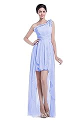 Plus Size Junior A-line Short Chiffon One Shoulder Sleeveless  Backless Bridesmaid Dress/Prom Dress/Party Dress  With Ruffles