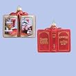 Santa Claus Is Coming to Town Glass Book Ornament