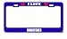 I Love Kingfisher Ok City Country Blue Metal License Plate Frame Tag Border