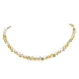 14K Yellow Gold 3 Strand Braided Wire w/ Multicolor Accent - 16''