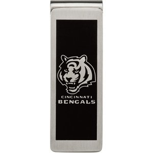 Stainless Steel 57.50MM X 19.75MM Cincinnati Bengals Team Name & Logo Money Clip