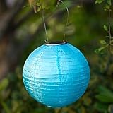 10 Inch Blue Outdoor Solar Powered Lantern