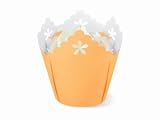 Wilton Peach Flower Pleated Eyelet Baking Cups, 15 Count