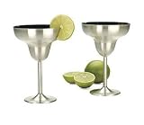 RSVP International RITA-2 Endurance Stainless Steel Margarita Glasses Set of 2