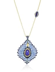 Miguel Ases Lapis Lotus Petal Pendant Necklace