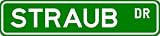 STRAUB Street Name Sign ~ Personalized Family Lastname Sign ~ Gameroom, Basement, Garage Sign