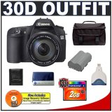 Canon EOS 30D 8.2MP Digital SLR Camera with EF-S 17-85mm f/4-5.6 IS [Image Stabilizer] USM Lens Outfit + 2GB CompactFlash Card + Spare BP-511a Battery + Deluxe SLR Gadget Bag