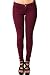 Studded Denim Skinny Jeans in Maroon