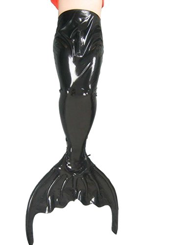 Howriis Women's Black Sweeping Fish-style Latex Bust Skirt (Large, Black)