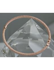 Solid 14K Pink Rose Gold Bangle 7-7.5"Wrist Italian Beauty 3.6g Sparkling MESH