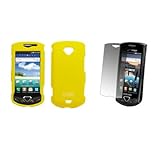 EMPIRE Yellow Rubberized Hard Case Cover + Screen Protector for Samsung Gem ....