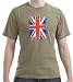 Union Jack UK Flag Pigment Dyed 100% Cotton Unisex T-shirt Tee - Sandstone Color