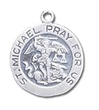 Solid Sterling Silver St. Michael Charm