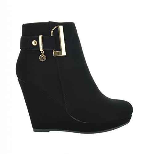 DREAM PAIRS ASH-15 Women's High Fashion Casual Platform Wedge Side Zipper Closure Booties