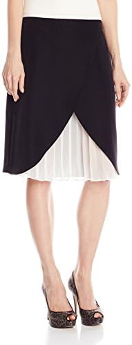 Amicia Bella Flap Front Pleated Kick Sarah Skirt L Midnight / Ivory