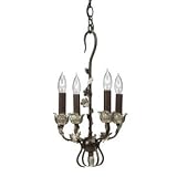 Wrought Iron W/Silver 4 light Mini Chandelier