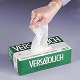 Economy Vinyl Gloves, VersaTouch, Large - Clear - Lightly Powdered, 100 Gloves per Dispenser