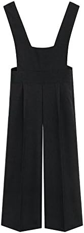 DAILISHA Womens Slim Fit Bib Overall Wide Leg Polyester Jumpsuit (M)
