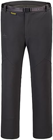 OKLUCK GEAR Men's Softshell Fleece Wateproof Windproof Hiking Long Outdoor Pants (X-Large, Grey)