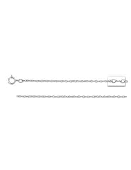 14K Solid White Gold Lite Pendant Rope Chain Necklace 18" 0.9mm