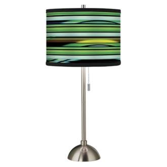 Blue Neon Giclee Shade Table Lamp