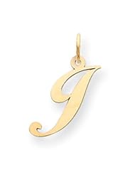 14k Gold Medium Fancy Script Initial J Charm