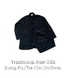 Black Silk Kung Fu and Tai Chi Uniform: Jacket and Pants Size XXXL