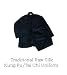 Black Silk Kung Fu and Tai Chi Uniform: Jacket and Pants Size XL