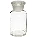 American Educational Clear Flint Glass 60mL Wide Mouth Reagent Bottle with Ground Glass Stopper (Bundle of 5)