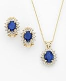 14k Gold Sapphire (2-7/8 ct. t.w.) & Diamond (5/8 ct. t.w.) Earrings