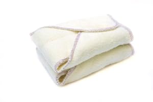 Kissaluvs Cotton Fleece Contour Diaper, 2 Pack, Unbleached, Medium/Large 15-30lbs
