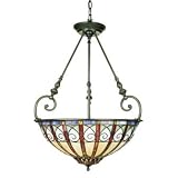 Ava Collection Vintage Bronze Tiffany Pendant Light - QUZ-TFAV2823VB