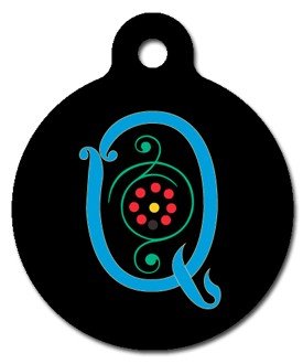 Monogram Letter Q Pet ID Tag for Dogs and Cats