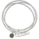 New York Jets Bangle Bracelet Set w/ Green Crystals
