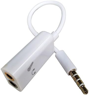 Conwork 3.5mm 4 Position to 2x 3 Position 3.5mm Headset Splitter Adapter 1 Male to 2 Female Headphone Microphone Splitter - 4 pin / 4 pole For Apple iPhone iPad (White)