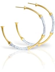 Alex Woo "Zhuli" Diamond and 14k Yellow Gold Medium Hoop Earrings
