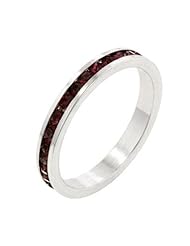 Stylish Stackables with Garnet CZ Ring