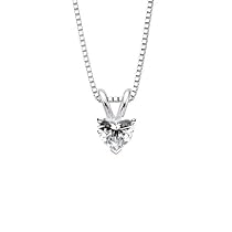 1.85 ct. J - VS2 Heart Cut Diamond Solitaire Pendant with Chain White or Yellow Gold