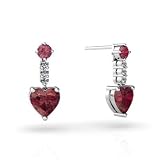14K White Gold Genuine Round Pink Tourmaline Earrings