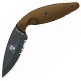 Large TDI, Coyote Brown Zytel Handle, Serrated, Sheath