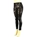 Shiny Magazine Print Full Leggings Stretchy Footless Black