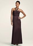David's Bridal Bridesmaid Dresses Structured Satin Dress with Convertible Neckline Style F13629