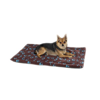 Slumber Pet Thermal Paw Print Crate Mat – Chocolate – X-Small (XS Dog Bed or Cat Bed)