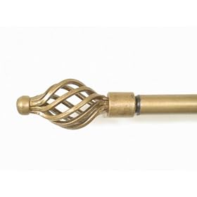 Window Curtain Rod Drapery Rod 44 Inch-108 Inch Spiral Golden